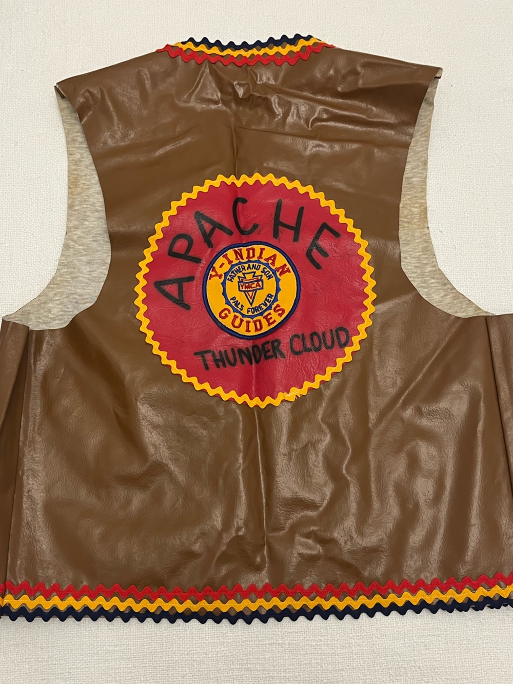 YMCA Y-Indian Guides Apache Nation Thunder Cloud Vintage 70s Vest Father Son
